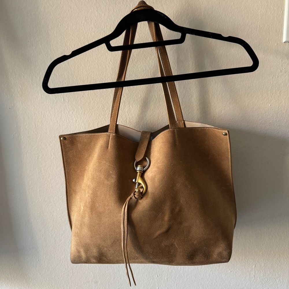 Rebecca Minkoff Megan Suede Shopper Tote Bag tan